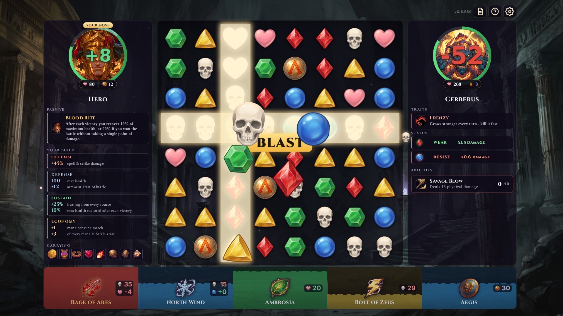 Dungeon battle in Gods of the Grid