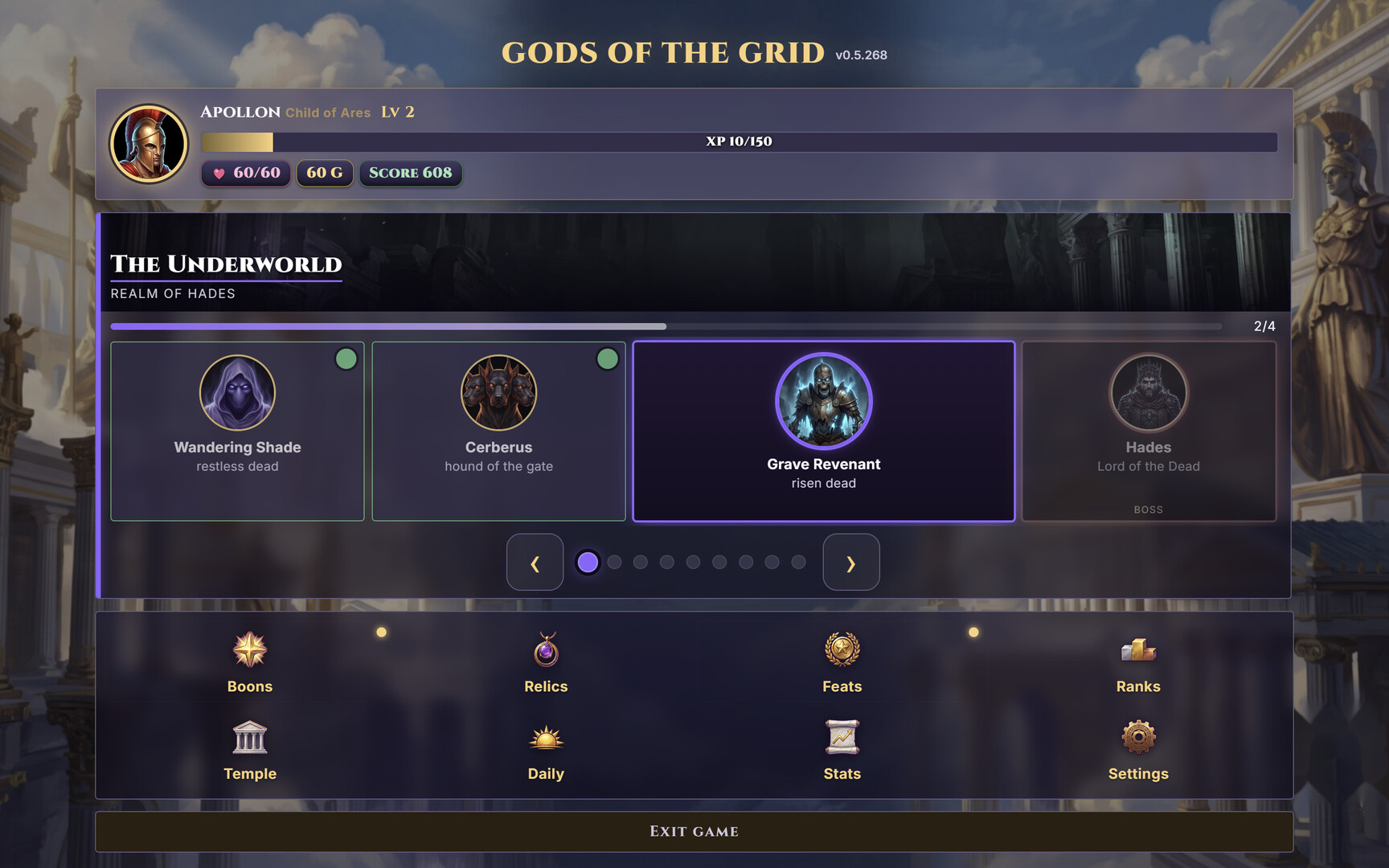 Global leaderboard and daily challenge